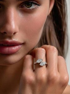 Anillo Toi Moi de Plata 925 Original con Moissanita Corte Marquesa de East West para Mujer, Regalo Fino para Propuesta de Matrimonio para Novia - Product Image 2
