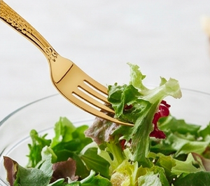 <b>Golden</b> Flatware <b>Set</b> Mirror Polished Hammered Design Luxury <b>Cutlery</b> For Wedding Dinnerware And Table Setting - Product Image 3