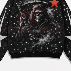 Sudadera con Capucha Moderna y Urbana con Estampado de Serigrafía y Pedrería para Marcas de Ropa Urbana Contemporánea - Ropa Urbana Premium de Primavera/Verano - Product Image 3