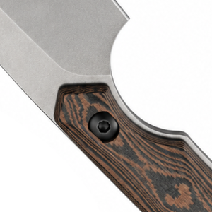 Cuchillos de hoja fija Silver Blade con mango de madera con patrón de vetas marrón y negro y funda negra para camping, senderismo y actividades al aire libre. - Product Image 3