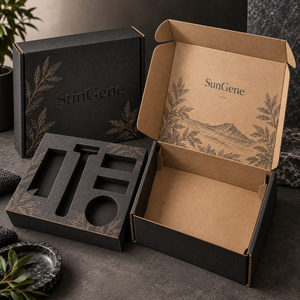 SunGene Graphite Tan Corrugated Mailer <b>Box</b> for Mens Grooming Subscription Kits - Product Image 5