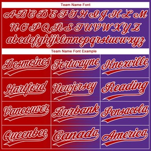 Camiseta de Béisbol Yourteams para Hombre, Rojo y Morado Degradado, Sublimada, Absorbente de Humedad, Manga Corta, Corte Regular, Ropa Deportiva para Adultos - Product Image 4