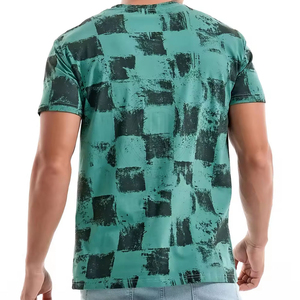 T-shirts d'été pour hommes en popeline de polyester/coton imprimée, respirants, coupe classique, décontractés, manches courtes - Product Image 5