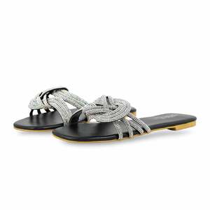 Fourrure de mode noire fantaisie pour femmes pour pantoufles FN7908 - Product Image 3