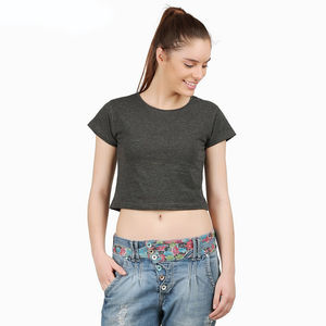 Camisetas Cortas de Alta Calidad para Mujer, 100% Algodón, Estilo Urbano de Verano, Camisetas de Media Manga con Logotipo Personalizado, Servicio OEM - Product Image 5