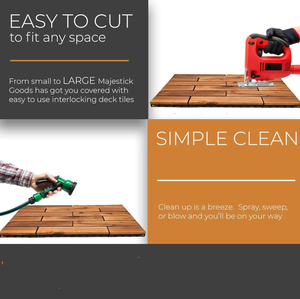 Dalles de terrasse en bois d'acacia DIY 600x300mm, design moderne et lisse pour la décoration intérieure et extérieure, jardin, terrasse, cour - Product Image 3