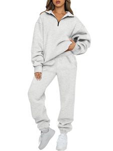 Women's Oversized Black Knitted Sweatshirt Set <b>Drop</b>-Shoulder Full Sleeve <b>Stand</b> Collar Zipper Joggers Autumn Wear - Product Image 4