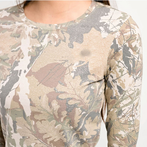 Blusa Casual de Punto con Estampado de Camuflaje para Mujer, Manga Larga, Cuello Redondo, Ajustada, Transpirable, Estilo Urbano de Verano con Lazo - Product Image 5