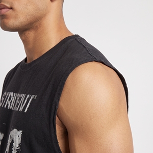 Camiseta sin mangas negra para hombre con estampado gráfico de boxeo desgastado, camiseta holgada estilo musculoso, top sin mangas personalizado de streetwear - Product Image 5