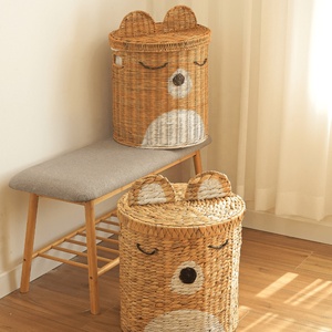Wholesale Versatile Multifunctional Large Bedroom Use Water Hyacinth <b>Laundry</b> Hamper <b>Storage</b> Basket Lids Versatile Bags Baskets - Product Image 3