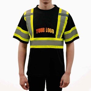 Camiseta de Hombre de Alta Calidad con Logotipo Personalizado, Transpirable, de Secado Rápido, 100% Poliéster, Reflectante, Ropa de Trabajo, Color Negro - Product Image 6