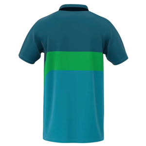 เสื้อโปโลแขนสั้นผู้ชาย ลายบล็อกสี ทีเรียล กรีน บลู  แบบลำลอง ทรงปกติ - Product Image 2