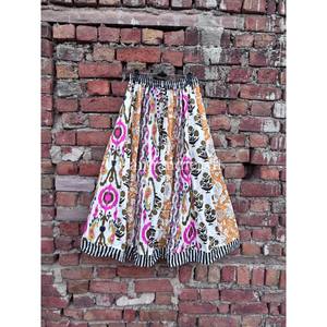 Jupes en coton imprimé Ikat, jupe Kali faite à la main, jupe mi-longue d'été faite à la main, jupe bohème hippie, robe jupe décontractée pour femmes - Product Image 5