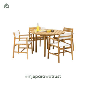 Silla de Comedor Moderna de Madera de Teca Sólida de Primera Calidad, Resistente a la Intemperie, Juego de Comedor para Exteriores y Muebles de Jardín - Ruci - Product Image 4