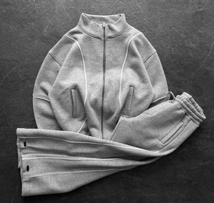Manufacturer <b>Zip</b> <b>up</b> Men Sweatsuit Heavyweight 100% Cotton Sweatpants and Hoodie Set Unisex Baggy Custom Tracksuit for Men - Product Image 6