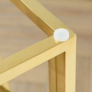 55\" Modern Gold <b>Sofa</b> <b>Table</b> with Sturdy Metal Frame & <b>Black</b> Tempered Glass Top Console <b>Tables</b> for Living Room Entryway - Product Image 6