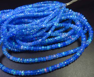 Paraiba <b>Opal</b> Welo Fire Gemstone Full Flash Beads 4-6mm Natural <b>Blue</b> Welo Ethiopian <b>Opal</b> 16"Inch Faceted Rondelle Color Play <b>Opal</b> - Product Image 4