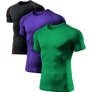 <b>Custom</b> <b>compression</b> <b>shirts</b> men OEM <b>design</b> polyester fabric breathable quick dry for gym workout and athletic performance - Product Image 2