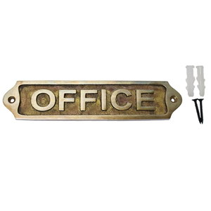 Vintage Metal Office Door Sign <b>Plate</b> Antique Wall Mounted Office <b>Name</b> Plaque Decorative Room Sign for Hotel Restaurant Business - Product Image 1