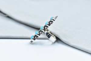 Handmade Mojave Turquoise Sterling Silver <b>Adjustable</b> <b>Ring</b> Natural Gemstone Jewelry for Women Wholesale - Product Image 2