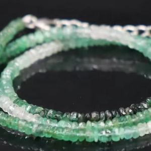 Nueva llegada hecha a mano 3MM Natural sombreado Esmeralda facetado Rondelle collar piedra cuentas regalo para ella - Product Image 1