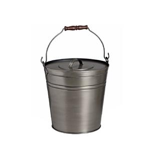 Cubo para cenizas de chimenea de hierro galvanizado negro vintage de alta gama, resistente, para leña, tamaño, forma y color personalizables - Product Image 2