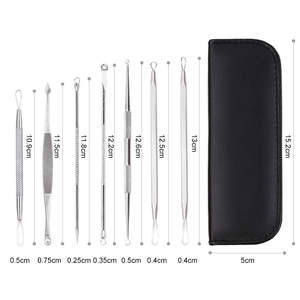 Kit de 7 Herramientas de Acero Inoxidable para Eliminar Puntos Negros y Acné Facial con Bolsa de PU - Product Image 6