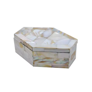 Boîte élégante incrustée de nacre et de résine, modèle très tendance, pour cadeaux, rangement de bijoux et usage artisanal - Product Image 5