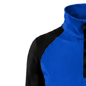 Haut de sport athlétique pour femme, bleu roi, à manches longues, col montant, avec passe-pouce, coupe ajustée, pour l'entraînement et la performance - Product Image 5