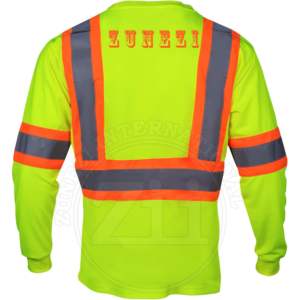 Chemise de sécurité réfléchissante ZUNEZI noire à manches longues, classe 1 ANSI, EN ISO 20471, avec LED clignotante, imperméable, séchage rapide, logo personnalisé - Product Image 3