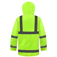 Veste de sécurité haute visibilité réfléchissante vert lime, vêtements de travail avec capuche et plusieurs poches, unisexe