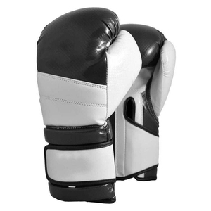 Guantes de Boxeo de Cuero Blanco y Negro con Cordones en la Muñeca, Transpirables, para Entrenamiento de Adultos - Product Image 2