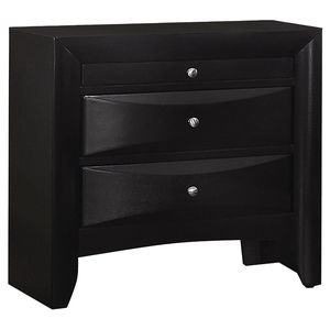 Vollenhove Black 2-<b>Drawer</b> Nightstand with Pull-Out <b>Tray</b> - Product Image 2