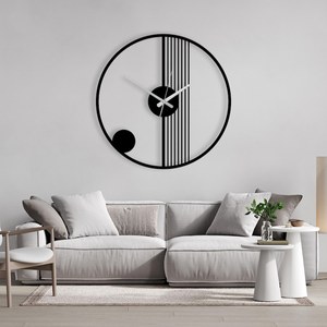 Modern Metal <b>Wall</b> <b>Clock</b> Minimalist Circular Design Contemporary Artistic Timepiece Decorative Bedroom Living Room <b>Wall</b> <b>Decor</b> - Product Image 4