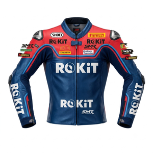 Men’s Cowhide Leather <b>Racing</b> <b>Jacket</b>/Chaqueta MotoCP Style CE Level 2 Armor Motorcycle Track Riding Protective Gear CE - Product Image 1