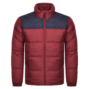 Chaqueta de Invierno para Hombre, con Bloques de Color, Cuello Alto, Resistente al Viento, Relleno de Poliéster, Estilo Casual para Exteriores, Corte Regular - Product Image 1