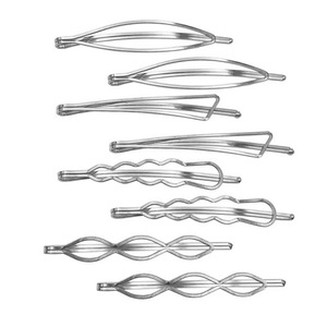 Barrettes à cheveux géométriques dorées avec perle pour femmes, pour les fêtes et l'usage quotidien, 6*3.5cm, Hemasa Fashions - Product Image 4