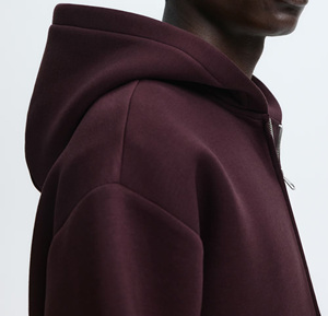 Sweat-shirt à capuche pour homme 100 % coton, avec logo personnalisé, épaules tombantes, double fermeture éclair, coupe oversize, épais - Product Image 4