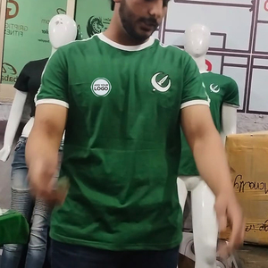 Collar Ringer T Shirt 50% <b>Ring</b> Spun Cotton 50% Polyester Ringer T Shirts - Product Image 6