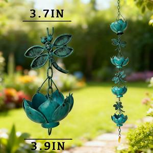 Cadenas de lluvia azules hechas a mano con motivos de insectos y flores, para colocar en la puerta principal, el porche o la entrada, para crear un aspecto elegante y de alta calidad, procedentes de la India. - Product Image 6