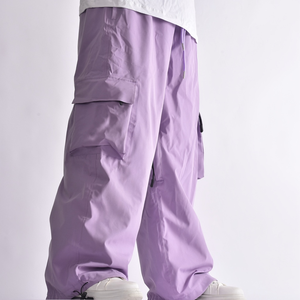Pantalon cargo unisexe violet avec cordon de serrage, séchage rapide, polyester, style streetwear adulte - Product Image 1