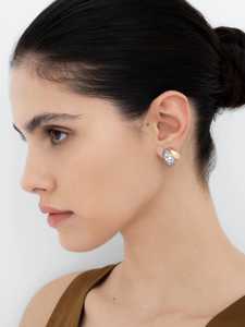Custom 14K <b>Solid</b> Gold Round Cut Lab Diamond Solitaire <b>Hoop</b> <b>Earrings</b> Pave Set Minimalist Everyday Wear Statement Luxury Wholesale - Product Image 4