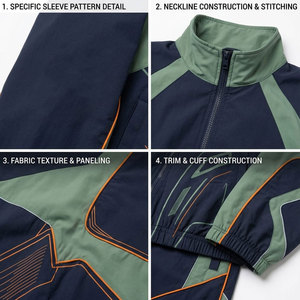 Dtf Printing <b>Zipper</b> <b>Jacket</b> Trouser 100% Cotton Lining Design Slim Fit Heavyweight Eco-Friendly Waterproof Windbreaker Tracksuit - Product Image 6