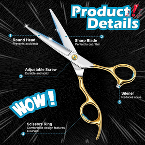 Tijeras de Peluquería Precision Flow, Estilo Japonés, Acero Inoxidable, para un Corte de Cabello Rápido y Preciso en Salón - Product Image 6