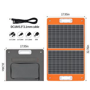 Panel Solar Portátil Plegable Flashfish de 60W y 18V con Cargador Solar y Salida USB de 5V y CC de 18V, Compatible con Generadores Portátiles y Teléfonos Inteligentes - Product Image 2