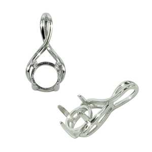 New Arrival High Quality <b>Cross</b> Curve Prong Setting Round Mounting 8MM 925 Sterling Silver Plain Pendant Fine Jewelry for Women - Product Image 3