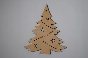 Décoration suspendue en forme d'arbre de Noël en bois de luxe Design de haute qualité fait à la main - Product Image 3