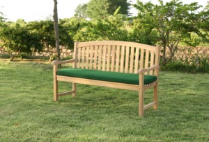 Modern Outdoor Teak Half Oval Patio <b>Bench</b> Solid Wood Seat <b>2</b>-<b>Seater</b> for Villa Park Hotel Elegant Sturdy - Product Image 2