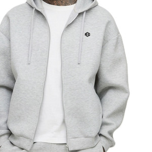 Sudadera con capucha de algodón grueso con cremallera para hombre, estilo oversize, lisa, para streetwear, fabricación personalizada, suministro. - Product Image 3