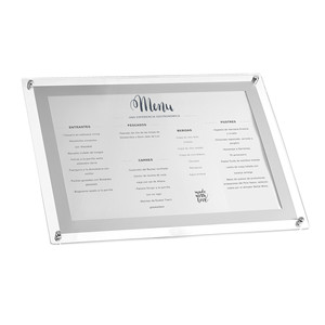 Porta Menu in Acrilico Trasparente da Parete per Ristoranti - Product Image 1